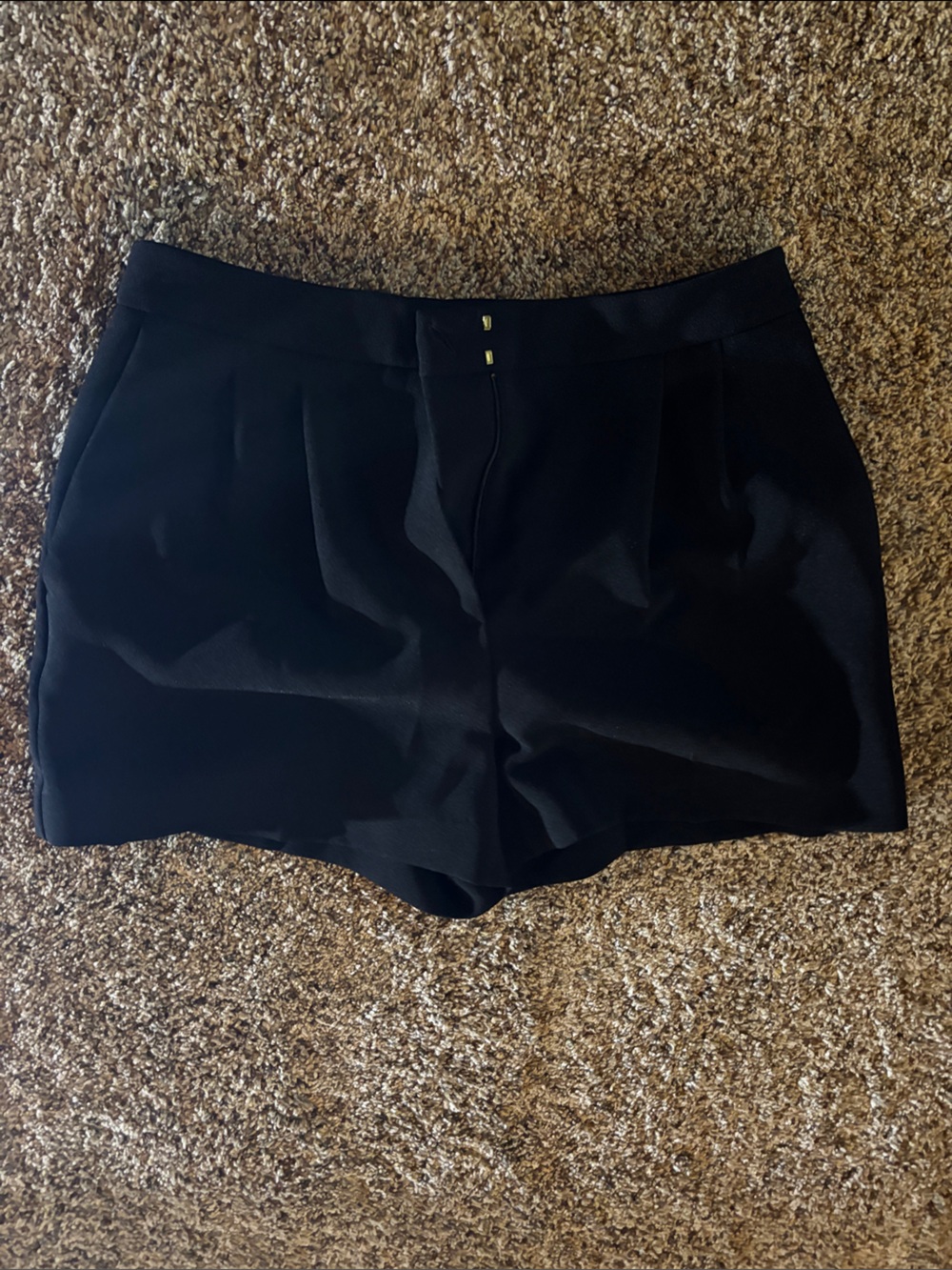 MICHAEL Michael Kors Black High-Rise Pleated Dress Shorts